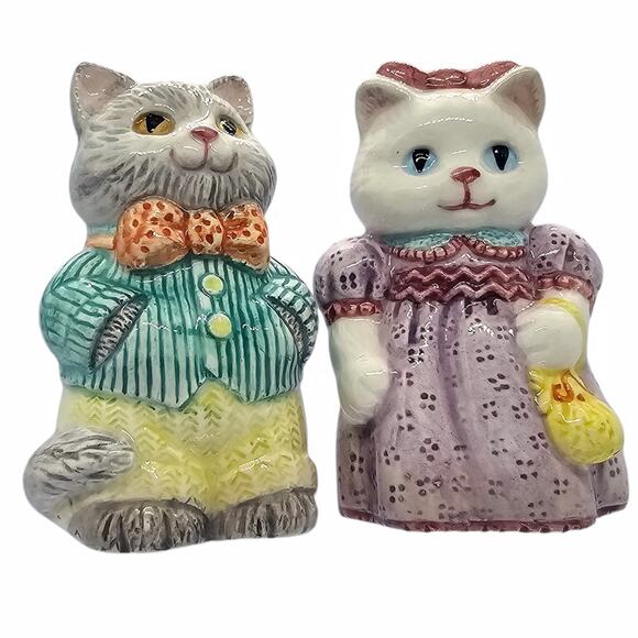 Country Purr-fection Cat Kitten Salt & Pepper Set Avon Vintage 1992 New in Box - Picture 9 of 12